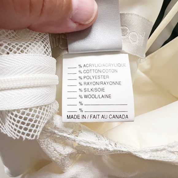 Christopher Paunil Womens Cream Elle A-Line Boatneck Wedding Gown Size 8 - Picture 9 of 10